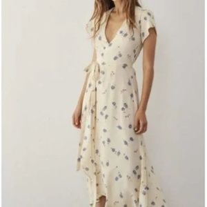 Christy Dawn | Autumn Wrap Dress | Cream Lilac Floral | Size Medium | GUC